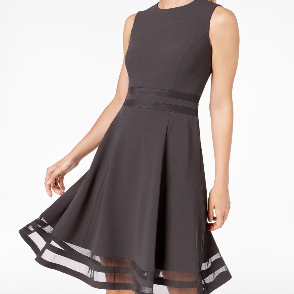 Grey Illusion-Trim Fit & Flare